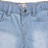 HelloBaby Erkek Bebek Şort Denim Baby Shark Reçme Paça Mavi