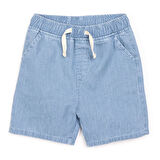 HelloBaby Erkek Bebek Şort Denim Cosmic Line Reçme Paça Mavi