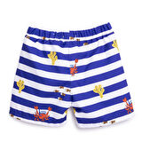 HelloBaby Erkek Bebek UV Koruma Şort Mayo Çizgili Yengeç Desen İpli Micro Kumaş