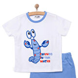 HelloBaby Under the Sea Istakoz Baskılı Erkek Tshirt-Şort Erkek Bebek