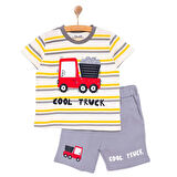 HelloBaby Cars&Roads Erkek Kamyon Baskılı Tshirt-Şort Erkek Bebek