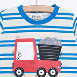 HelloBaby Cars&Roads Erkek Kamyon Baskılı Tshirt-Şort Erkek Bebek