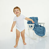 HelloBaby Unisex 5'li Kısa Kol Body Ribana Zıbın Zarf Yaka Kısa Kol Beyaz