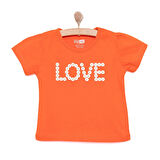 HelloBaby Basic Kız Papatya Yazı Baskılı T-Shirt Kız Bebek