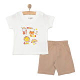HelloBaby Baskılı 2 ip Yenidoğan Erkek Tshirt-Şort Erkek Bebek