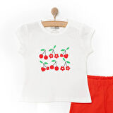 HelloBaby Baskılı 2 ip Yenidoğan Kız Tshirt-Şort Kız Bebek