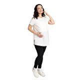 baby mom Hamile Kısa Kol Yırtmaçlı Tshirt