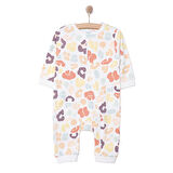 HelloBaby Kız Kız Dino Desenli Fermuarlı Patiksiz Tulum Kız Bebek