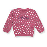 HelloBaby Kız Bebek Sweatshirt Şardonlu Bisiklet Yaka Uzun Kol