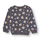 HelloBaby Kız Bebek Sweatshirt Şardonlu Bisiklet Yaka Uzun Kol