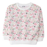 HelloBaby Kız Bebek Sweatshirt Çiçekli Bisiklet Yaka Uzun Kol