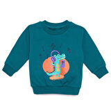 HelloBaby Müzikli Dinazor Baskılı Sweatshirt Erkek Bebek