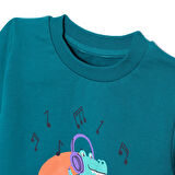 HelloBaby Müzikli Dinazor Baskılı Sweatshirt Erkek Bebek