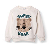 HelloBaby Erkek Bebek Basic Sweatshirt Şardonlu Bisiklet Yaka Uzun Kol