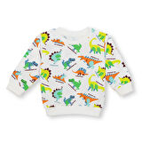 HelloBaby Erkek Bebek Basic Sweatshirt Şardonlu Bisiklet Yaka Uzun Kol