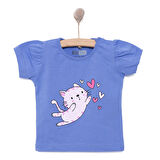 HelloBaby Basic Kız Kedi Baskılı T-Shirt Kız Bebek