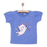 HelloBaby Basic Kız Kedi Baskılı T-Shirt Kız Bebek