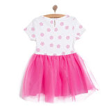HelloBaby Kız Bebek Basic Elbise Bisiklet Yaka Kısa Kol Pembe
