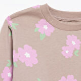 HelloBaby Kız Bebek Basic Sweatshirt Şardonlu Bisiklet Yaka Uzun Kol