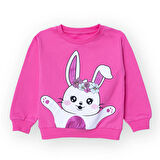 HelloBaby Kız Bebek Sweatshirt Bisiklet Yaka Uzun Kol