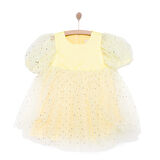 Pixy Love Kız Bebek Abiye Elbise Pixy Love Party Collection Bisiklet Yaka Kısa Kol Sarı