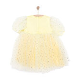 Pixy Love Kız Bebek Abiye Elbise Pixy Love Party Collection Bisiklet Yaka Kısa Kol Sarı