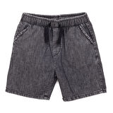 HelloBaby Erkek Bebek Basic Şort Denim Reçme Paça Siyah