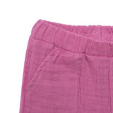 HelloBaby Kız Bebek Pantolon Müslin Reçme Paça Pembe