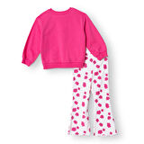 HelloBaby Kız Bebek Sweatshirt - Tayt Şardonlu Bisiklet Yaka Uzun Kol Reçme Paça