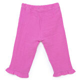 HelloBaby Kız Bebek Pantolon Müslin Reçme Paça Pembe