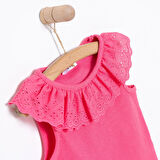 HelloBaby Kız Bebek Bluz Romantic Garden Bebe Yaka Atlet Kol Pembe