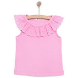 HelloBaby Kız Bebek Bluz Romantic Garden Bebe Yaka Atlet Kol Pembe