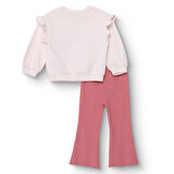 HelloBaby Kız Bebek Sweatshirt - Tayt Motto Girl Bisiklet Yaka Uzun Kol Reçme Paça