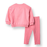 HelloBaby Kız Bebek Sweatshirt - Tayt Motto Girl Bisiklet Yaka Uzun Kol Reçme