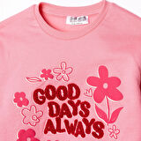 HelloBaby Kız Bebek Sweatshirt - Tayt Motto Girl Bisiklet Yaka Uzun Kol Reçme