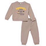 HelloBaby Erkek Bebek Eşofman Takımı Bisiklet Yaka Uzun Kol Ribanalı Paça