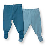 HelloBaby Erkek Bebek 2li Çoraplı Pantolon İnterlok