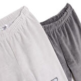 HelloBaby Erkek Bebek 2li Çoraplı Pantolon Kadife Çoraplı Paça