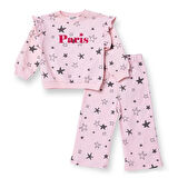 HelloBaby Kız Bebek Eşofman Takımı Bisiklet Yaka Uzun Kol Reçme