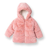 Midimod Kız Bebek Mont Peluş Fermuarlı Uzun Kol