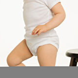 HelloBaby Unisex 5li Beyaz Body Zarf Yaka Kısa Kol Beyaz