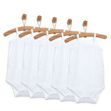 HelloBaby Unisex 5li Beyaz Body Bisiklet Yaka İp Askılı Beyaz