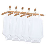 HelloBaby Unisex 5li Beyaz Body Bisiklet Yaka İp Askılı Beyaz