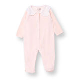 HelloBaby Yenidoğan Kız Bebek Kadife Patikli Tulum Çıtçıtlı Bisiklet Yaka Uzun Kol