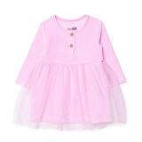 HelloBaby Kız Bebek Elbise  Çıtçıtlı Bisiklet Yaka Uzun Kol