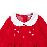 HelloBaby Kız Bebek Elbise Çıtçıtlı New Year Bisiklet Yaka Uzun Kol