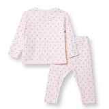 For My Baby Kız Bebek Sweatshirt-Patiksiz Alt Çıtçıtlı Bisiklet Yaka Uzun Kol Ribanalı