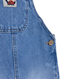 HelloBaby Erkek Bebek Cool Dino Salopet Denim Modelli Yaka Kısa Kol Reçme Paça