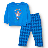 HelloBaby Erkek Bebek Circus Eşofman Takımı Şardonlu Bisiklet Yaka Uzun Kol Duble Paça