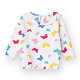 HelloBaby Kız Bebek Sweatshirt Düğmeli Bisiklet Yaka Uzun Kol